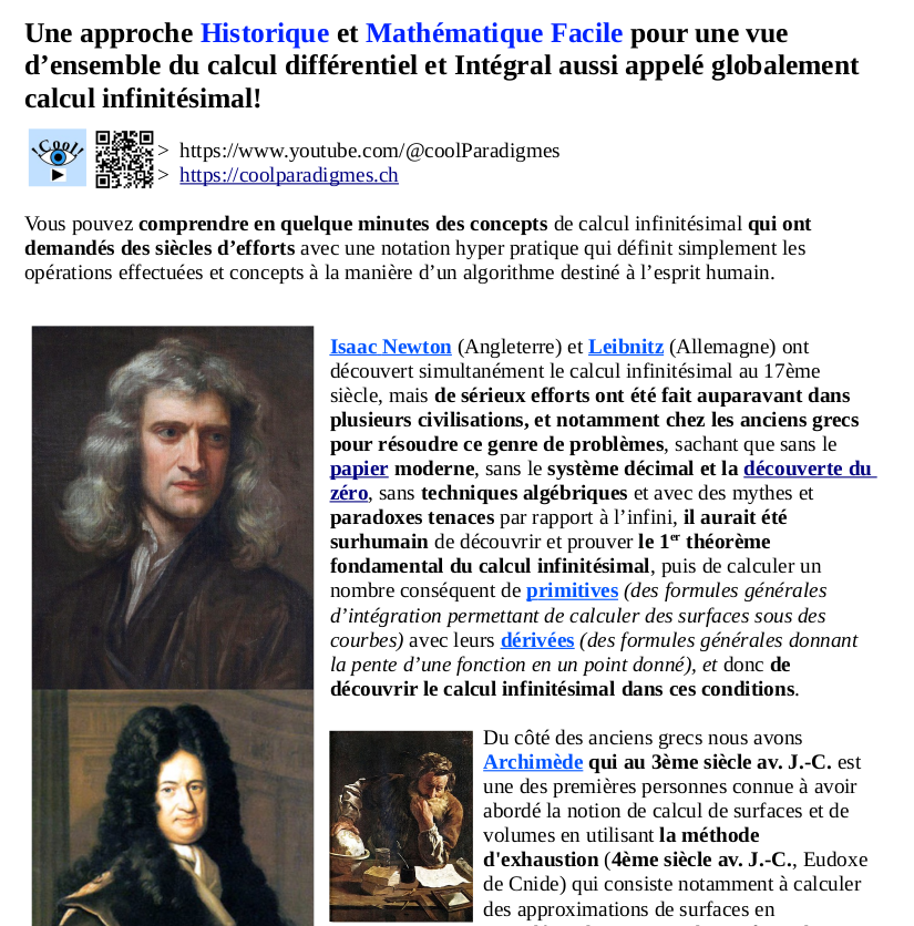  Histoire calcul infinitésimal accès PDF